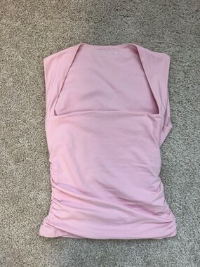 Abercrombie & Fitch Light Pink Ruched Scoop Neck Tank